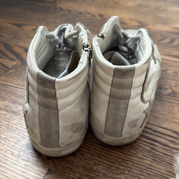 Golden Goose Women's Slide Gray and White High-Tops - Picture 5 of 9